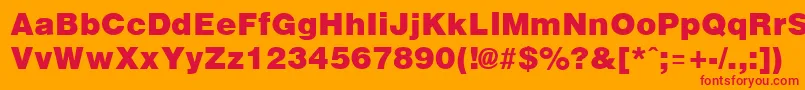 ArenaBlack Font – Red Fonts on Orange Background