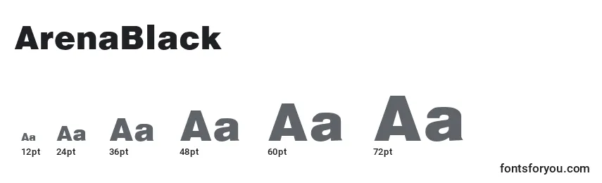 ArenaBlack-fontin koot