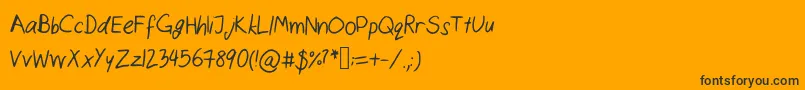 Fonte Catshandwriting – fontes pretas em um fundo laranja