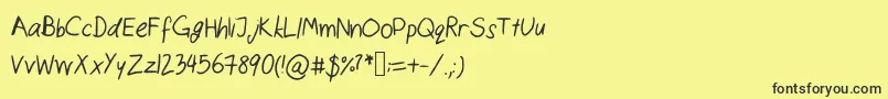 Catshandwriting Font – Black Fonts on Yellow Background