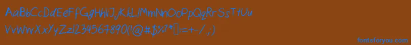 Catshandwriting Font – Blue Fonts on Brown Background