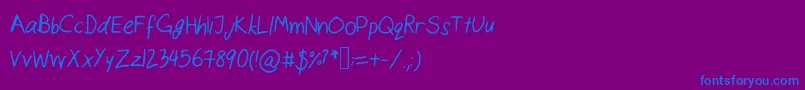 fuente Catshandwriting – Fuentes Azules Sobre Fondo Morado