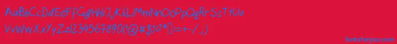 Catshandwriting Font – Blue Fonts on Red Background