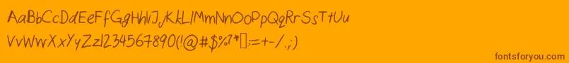 フォントCatshandwriting – オレンジの背景に茶色のフォント