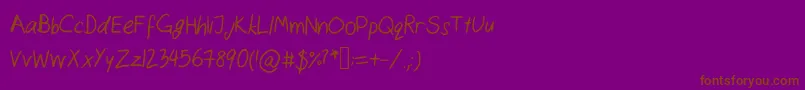フォントCatshandwriting – 紫色の背景に茶色のフォント