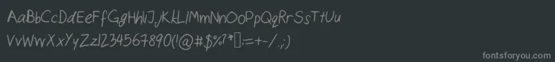 Catshandwritingフォントについての詳細 フォントCatshandwriting – 黒い背景に灰色の文字