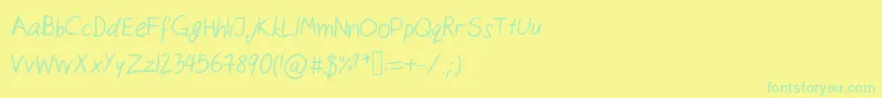 Шрифт Catshandwriting – зелёные шрифты на жёлтом фоне