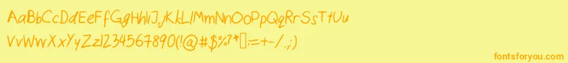 Catshandwriting Font – Orange Fonts on Yellow Background