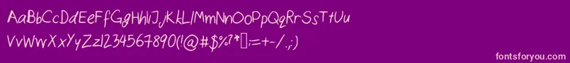 Catshandwriting Font – Pink Fonts on Purple Background