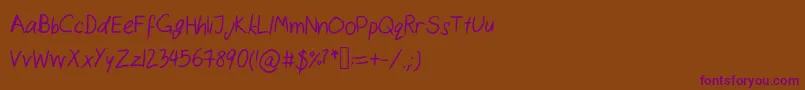 Catshandwriting Font – Purple Fonts on Brown Background