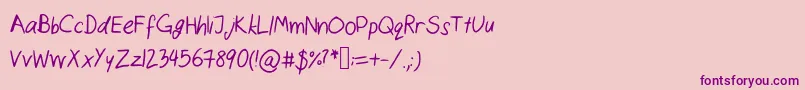 Catshandwriting Font – Purple Fonts on Pink Background