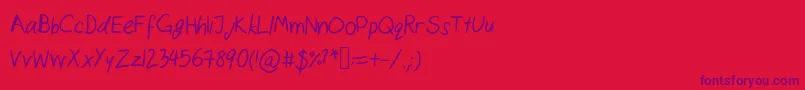 Шрифт Catshandwriting – фиолетовые шрифты на красном фоне