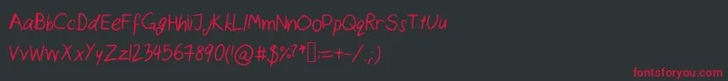 Catshandwriting Font – Red Fonts on Black Background