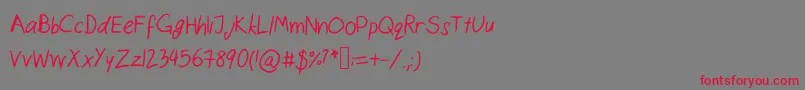 フォントCatshandwriting – 赤い文字の灰色の背景