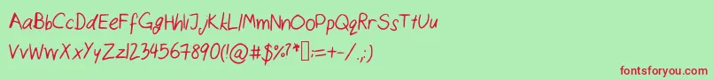 Catshandwriting Font – Red Fonts on Green Background