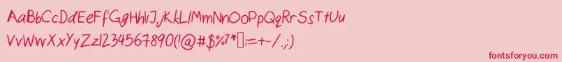 Catshandwriting Font – Red Fonts on Pink Background