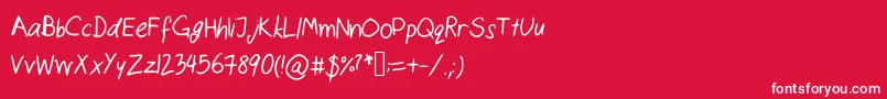 Catshandwriting Font – White Fonts on Red Background
