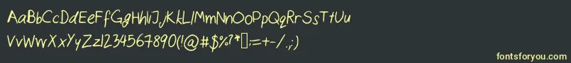 Catshandwriting Font – Yellow Fonts on Black Background