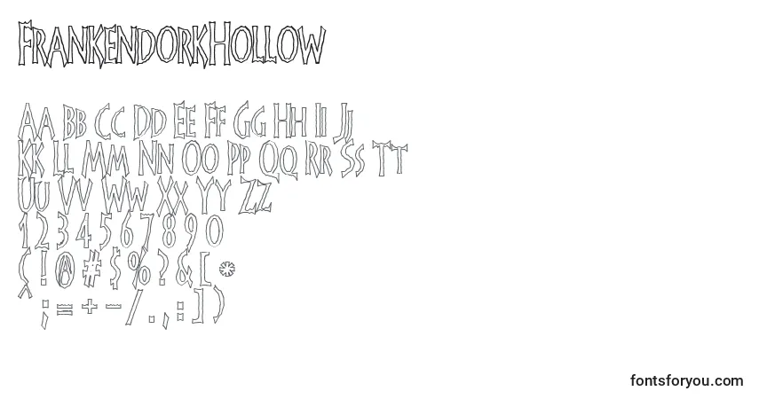 Schriftart FrankendorkHollow – Alphabet, Zahlen, spezielle Symbole