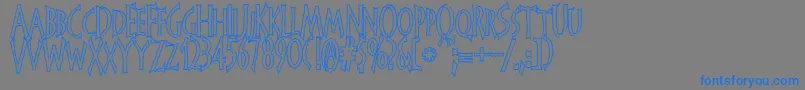 Więcej informacji o czcionce FrankendorkHollow Czcionka FrankendorkHollow – niebieskie czcionki na szarym tle