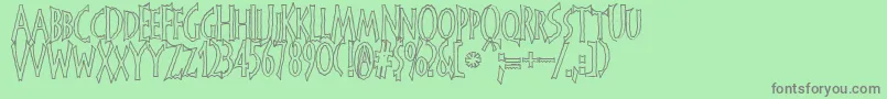 FrankendorkHollow Font – Gray Fonts on Green Background