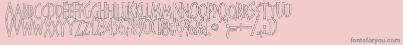 FrankendorkHollow Font – Gray Fonts on Pink Background