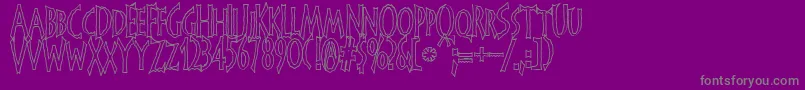 FrankendorkHollow Font – Gray Fonts on Purple Background