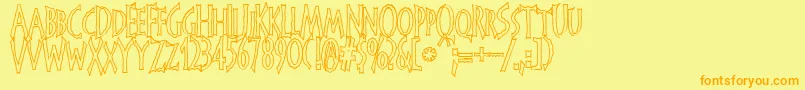 Подробнее о шрифте FrankendorkHollow Шрифт FrankendorkHollow – оранжевые шрифты на жёлтом фоне