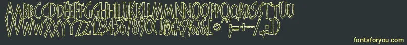 FrankendorkHollow Font – Yellow Fonts on Black Background