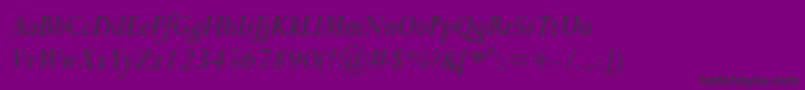 フォントPerpetuastdItalic – 紫の背景に黒い文字