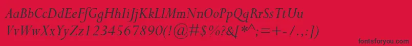 PerpetuastdItalic Font – Black Fonts on Red Background