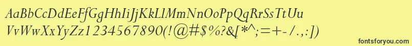 More about PerpetuastdItalic Font PerpetuastdItalic Font – Black Fonts on Yellow Background