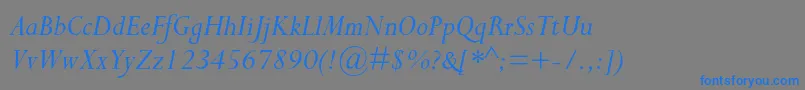 PerpetuastdItalic Font – Blue Fonts on Gray Background