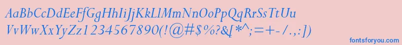 PerpetuastdItalic Font – Blue Fonts on Pink Background