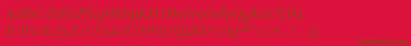 PerpetuastdItalic Font – Brown Fonts on Red Background