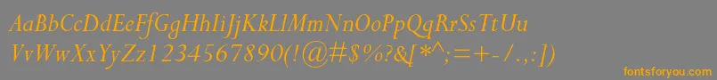 PerpetuastdItalic Font – Orange Fonts on Gray Background