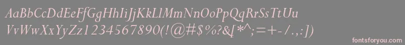 PerpetuastdItalic Font – Pink Fonts on Gray Background