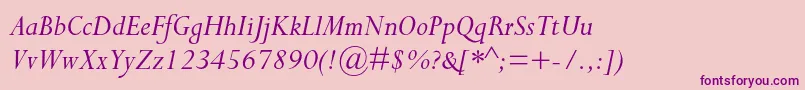 PerpetuastdItalic Font – Purple Fonts on Pink Background