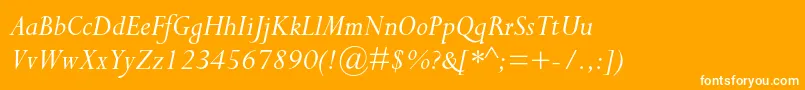 PerpetuastdItalic Font – White Fonts on Orange Background