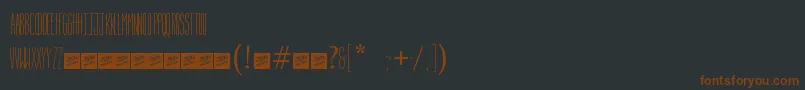 Шрифт SlimChefPersonalUse – коричневые шрифты на чёрном фоне