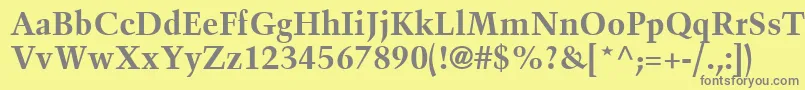 フォントBlackfordSsiBold – 黄色の背景に灰色の文字