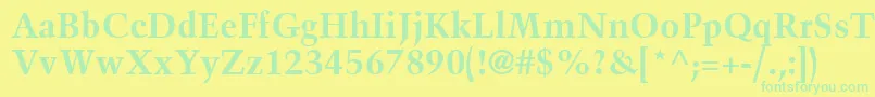 BlackfordSsiBold-fontti – vihreät fontit keltaisella taustalla