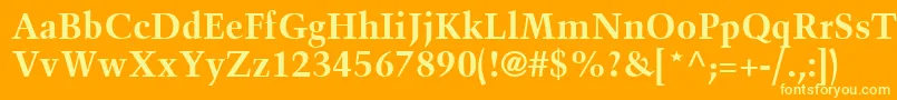 BlackfordSsiBold-fontti – keltaiset fontit oranssilla taustalla