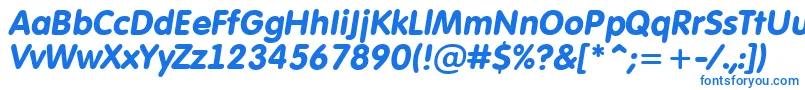 Шрифт AFuturaroundBolditalic – синие шрифты на белом фоне
