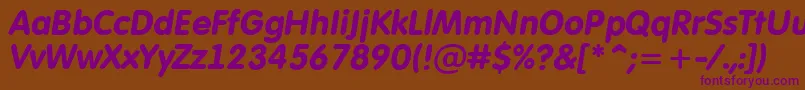 AFuturaroundBolditalic-Schriftart – Violette Schriften auf braunem Hintergrund