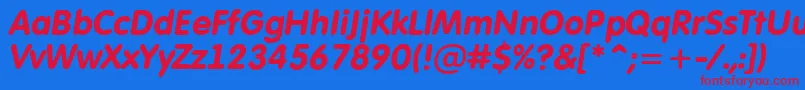 AFuturaroundBolditalic Font – Red Fonts on Blue Background