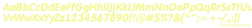 Шрифт AFuturaroundBolditalic – жёлтые шрифты на белом фоне