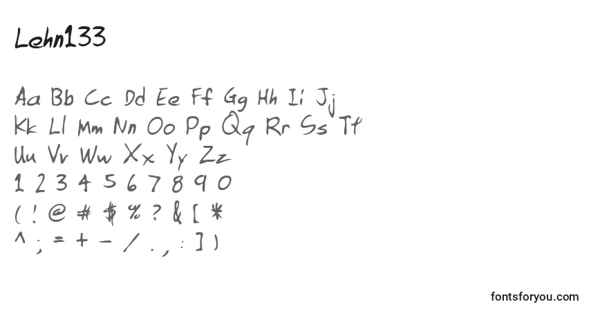 A fonte Lehn133 – alfabeto, números, caracteres especiais