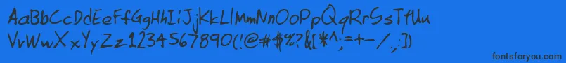 Lehn133 Font – Black Fonts on Blue Background