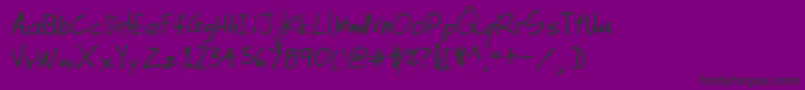 Fonte Lehn133 – fontes pretas em um fundo violeta